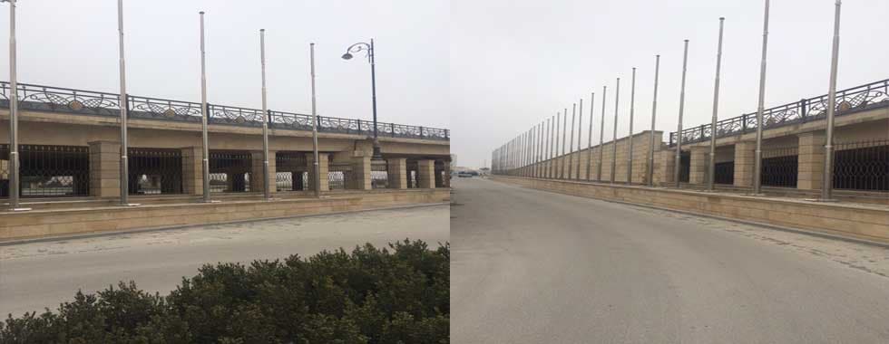INSTALLATION OF FLAGS AT NATIONAL GYMNASTICS ARENA — photo 2